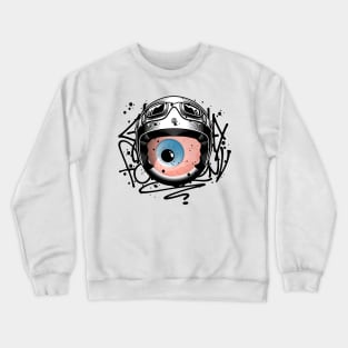 Monster Eye with Helmet Graffiti Style Crewneck Sweatshirt
